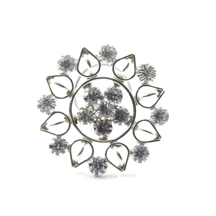 Real Sterling Silver CZ brides collection wedding Nose Stud Twisted nose ring 22g Karizma Jewels Rings
