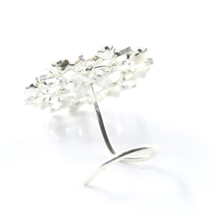 Real Sterling Silver CZ brides collection wedding Nose Stud Twisted nose ring 22g Karizma Jewels Rings