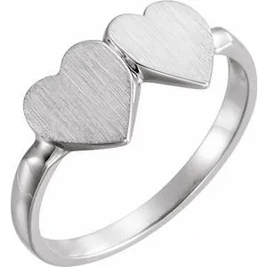 Rings 14K White 138x7 mm Double Heart Signet Ring41934650PSTWBC WB Choice Jewelry Rings 14K White 138x7 mm Double Heart Signet Ring41934650PSTWBC WB Choice Jewelry