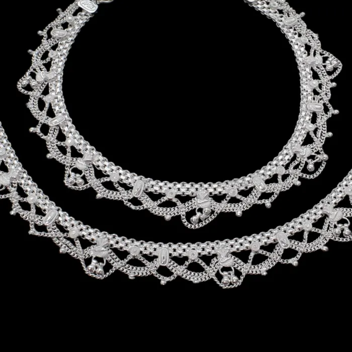 Rings Karizma Jewels Real Sterling Silver Indian women party wear Anklets Ankle Pair 103