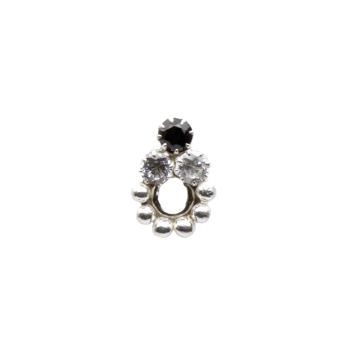 Rings Karizma Jewels Tiny Vertical Style Real Silver Nose Stud CZ Twisted nose ring