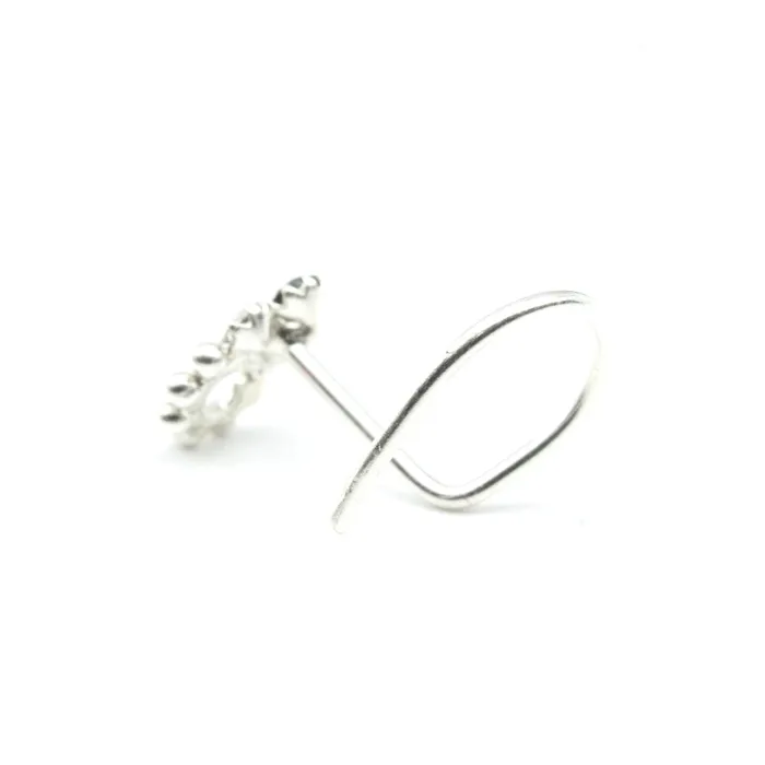 Rings Karizma Jewels Tiny Vertical Style Real Silver Nose Stud CZ Twisted nose ring