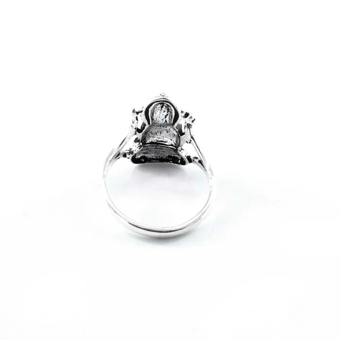 Rings Lord Ganesha 925 Sterling Silver Oxidized Indian Unisex Ring Karizma Jewels