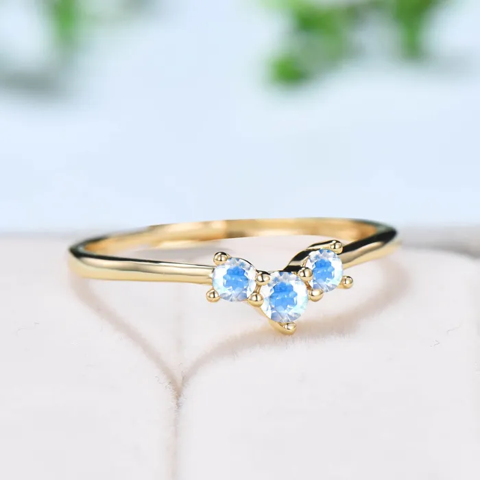 Rings Natural moonstone wedding ring Minimalist rainbow blue engagement ring dainty stacking matching band Bridal Promise ring Anniversary gift PENFINE Rings Natural moonstone wedding ring Minimalist rainbow blue engagement ring dainty stacking matching band Bridal Promise ring Anniversary gift PENFINE