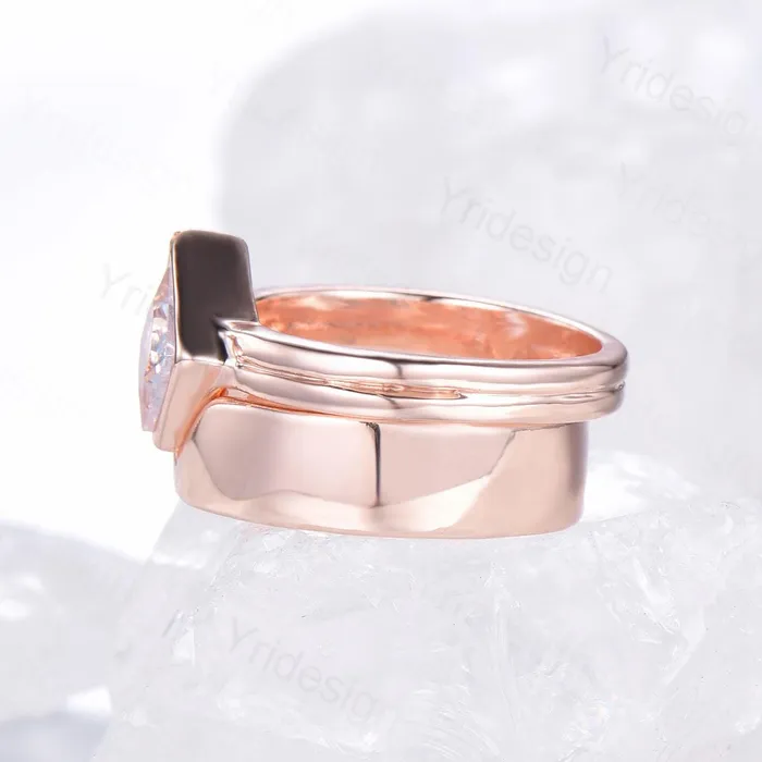 Rings PENFINE Couples ring set rose gold princess cut moissanite wedding ring set men and women His Hers engagement ring vintage style Promise gift Rings PENFINE Couples ring set rose gold princess cut moissanite wedding ring set men and women His Hers engagement ring vintage style Promise gift