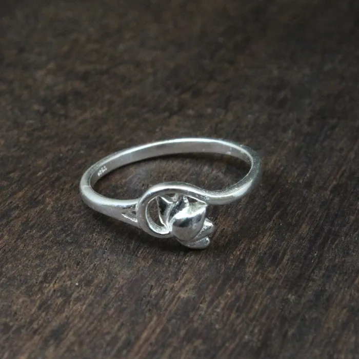 Rings Real Solid 925 Sterling Silver Lotus Shape Women Finger Ring Karizma Jewels Rings Real Solid 925 Sterling Silver Lotus Shape Women Finger Ring Karizma Jewels