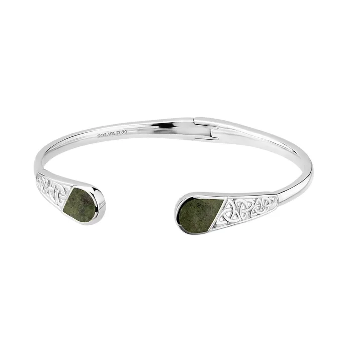 Rings Sterling Silver Marble Trinity Knot Hinged Bangle Celtic Collections