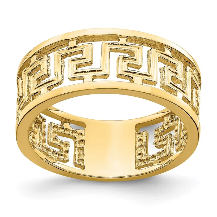 Rings WB Choice Jewelry 14K Polished Cut Out Greek Key Design BandR736WBC Rings WB Choice Jewelry 14K Polished Cut Out Greek Key Design BandR736WBC