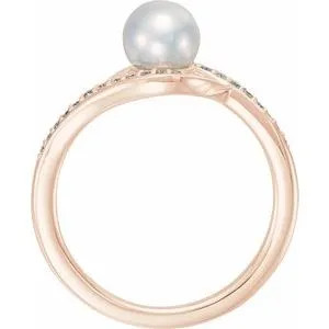 Rings WB Choice Jewelry 14K Rose Freshwater Cultured Pearl 18 CTW Diamond Ring 6513602PSTWBC Rings WB Choice Jewelry 14K Rose Freshwater Cultured Pearl 18 CTW Diamond Ring 6513602PSTWBC