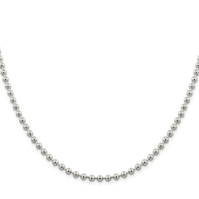 Rings WB Choice Jewelry Sterling Silver 4mm Beaded ChainWBCQK2916