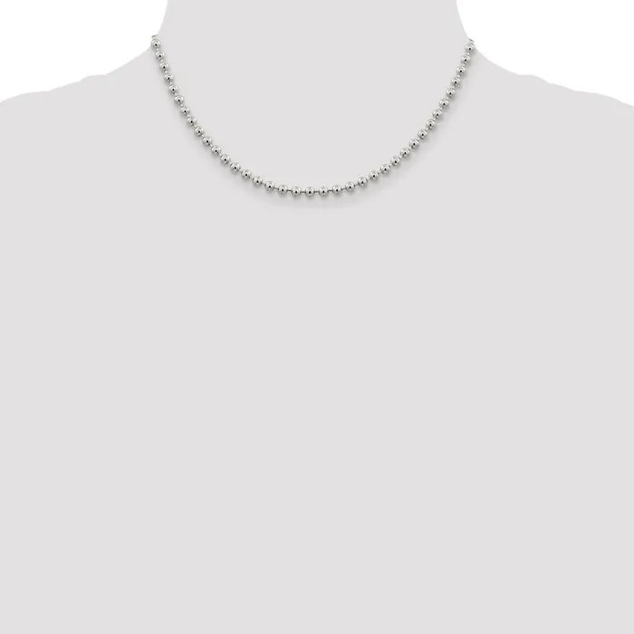 Rings WB Choice Jewelry Sterling Silver 4mm Beaded ChainWBCQK2916 Rings WB Choice Jewelry Sterling Silver 4mm Beaded ChainWBCQK2916