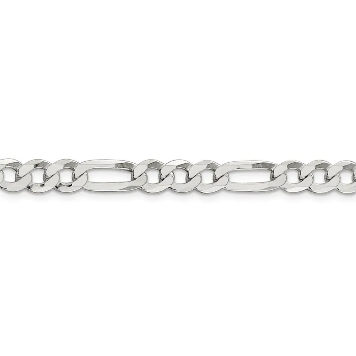 Rings WB Choice Jewelry Sterling Silver 75mm Lightweight Flat Figaro ChainWBCQMB1809 Rings WB Choice Jewelry Sterling Silver 75mm Lightweight Flat Figaro ChainWBCQMB1809