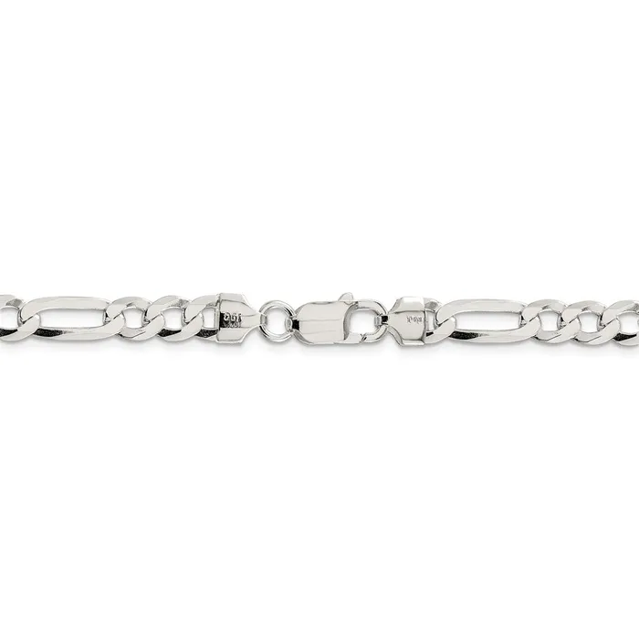Rings WB Choice Jewelry Sterling Silver 75mm Lightweight Flat Figaro ChainWBCQMB1809 Rings WB Choice Jewelry Sterling Silver 75mm Lightweight Flat Figaro ChainWBCQMB1809