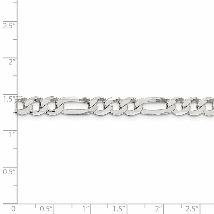 Rings WB Choice Jewelry Sterling Silver 75mm Lightweight Flat Figaro ChainWBCQMB1809 Rings WB Choice Jewelry Sterling Silver 75mm Lightweight Flat Figaro ChainWBCQMB1809