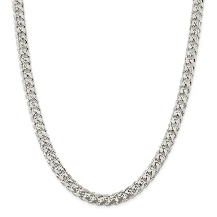 Rings WB Choice Jewelry Sterling Silver 85mm Domed w Side DC Curb ChainWBCQRC24022 Rings WB Choice Jewelry Sterling Silver 85mm Domed w Side DC Curb ChainWBCQRC24022