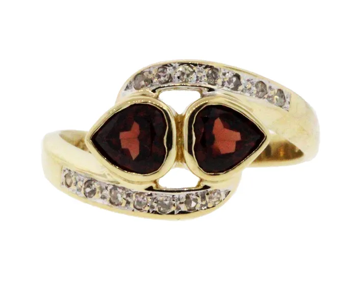 SHAI GUT ESTATE PIECES Rings Estate 14Ky Garnet And Diamond Ring