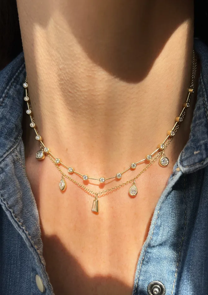 Shylee Rose Jewelry Necklaces MultiDiamond Fringe Necklace