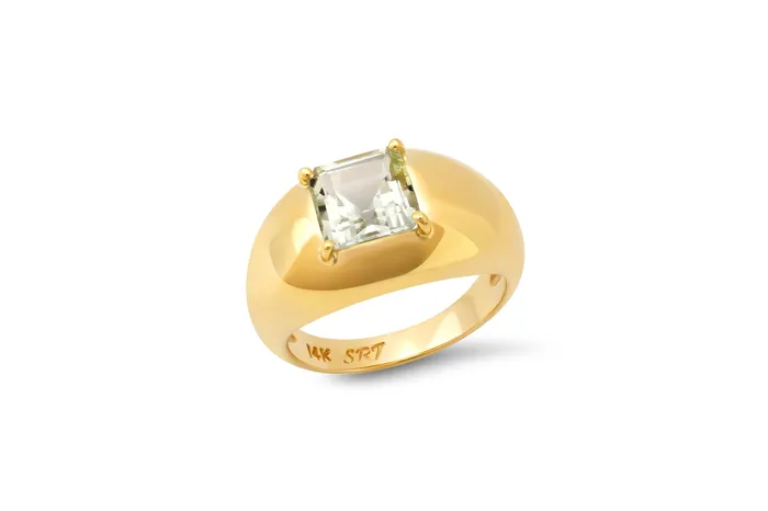 Shylee Rose Jewelry Princess Cut Aquamarine Domed Ring Rings