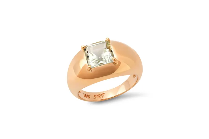 Shylee Rose Jewelry Princess Cut Aquamarine Domed Ring Rings