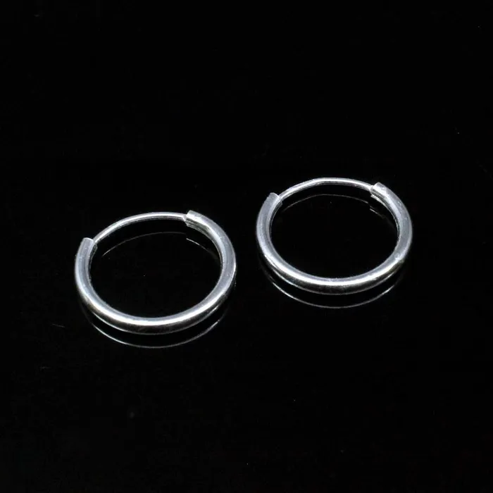 Simple plain ring Sterling Silver Earrings Small hinged Hoop for Girls Pair Karizma Jewels Earrings