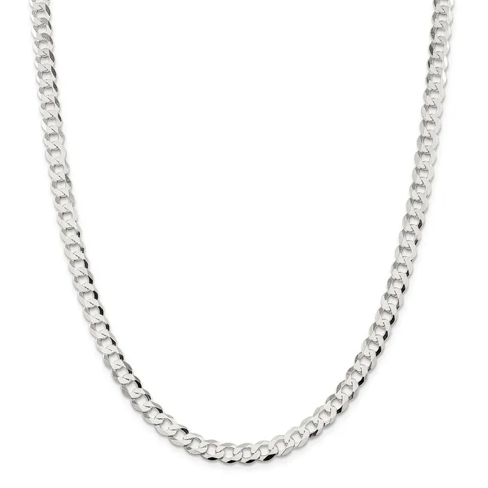 Sterling Silver 68mm Flat Curb ChainWBCQLB18026 WB Choice Jewelry Rings