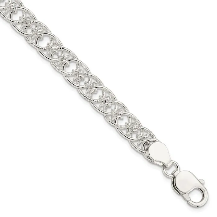 Sterling Silver Polished and Textured Fancy BraceletWBCQG322975 WB Choice Jewelry Bracelets Sterling Silver Polished and Textured Fancy BraceletWBCQG322975 WB Choice Jewelry Bracelets