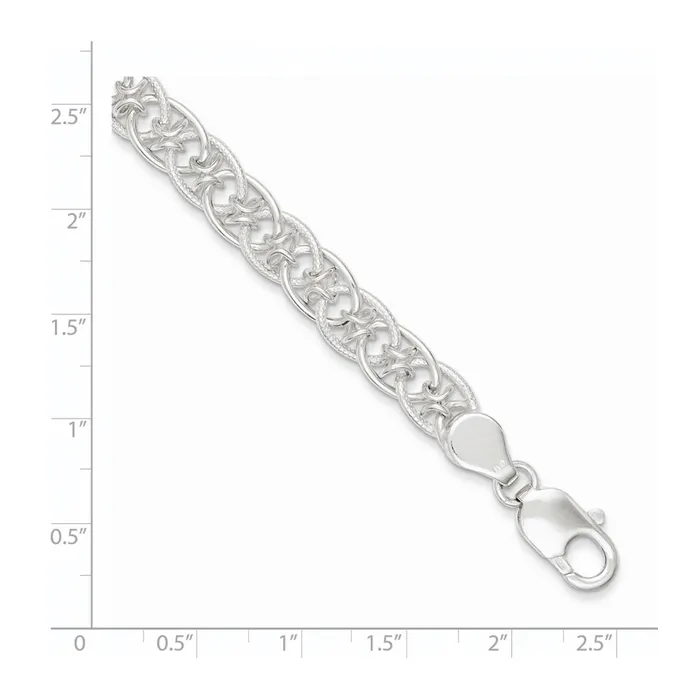 Sterling Silver Polished and Textured Fancy BraceletWBCQG322975 WB Choice Jewelry Bracelets Sterling Silver Polished and Textured Fancy BraceletWBCQG322975 WB Choice Jewelry Bracelets