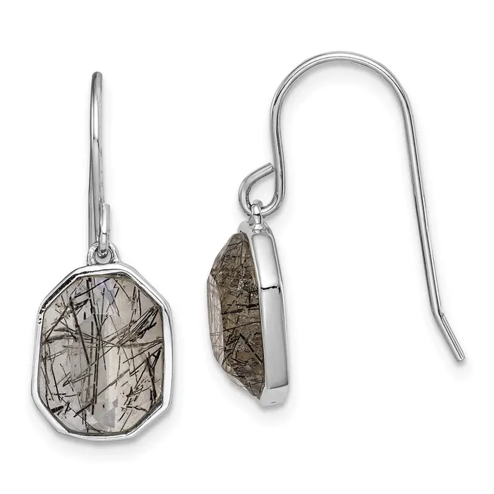 Sterling Silver Rhodiumplated Rutilated Quartz Dangle EarringsWBCQE14915 WB Choice Jewelry Earrings Sterling Silver Rhodiumplated Rutilated Quartz Dangle EarringsWBCQE14915 WB Choice Jewelry Earrings