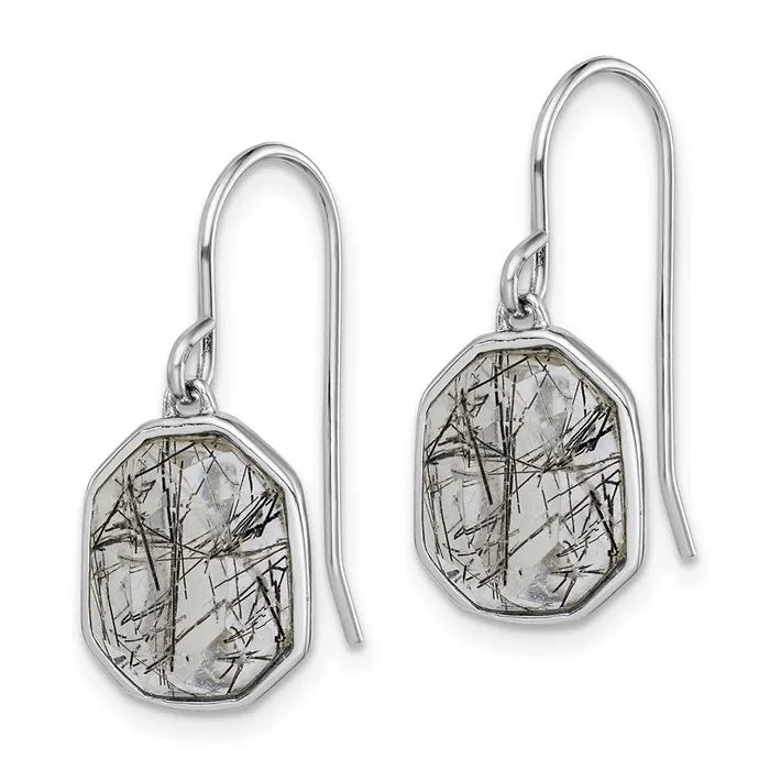 Sterling Silver Rhodiumplated Rutilated Quartz Dangle EarringsWBCQE14915 WB Choice Jewelry Earrings Sterling Silver Rhodiumplated Rutilated Quartz Dangle EarringsWBCQE14915 WB Choice Jewelry Earrings