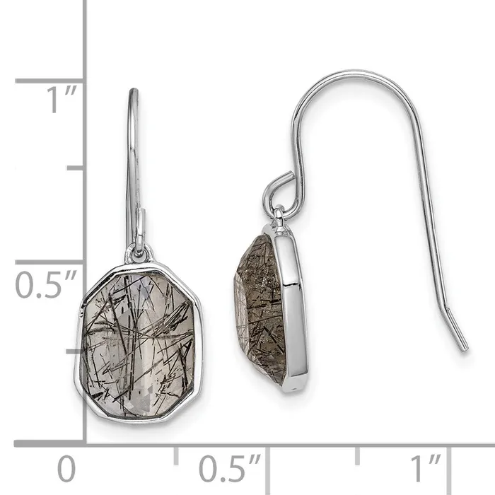 Sterling Silver Rhodiumplated Rutilated Quartz Dangle EarringsWBCQE14915 WB Choice Jewelry Earrings Sterling Silver Rhodiumplated Rutilated Quartz Dangle EarringsWBCQE14915 WB Choice Jewelry Earrings