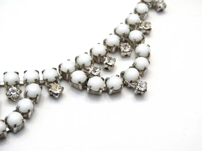 Vintage by Misty Necklaces 1960s White Rhinestone Choker Necklace Vintage by Misty Necklaces 1960s White Rhinestone Choker Necklace