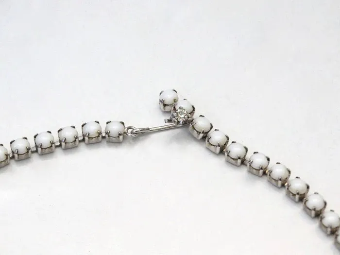 Vintage by Misty Necklaces 1960s White Rhinestone Choker Necklace Vintage by Misty Necklaces 1960s White Rhinestone Choker Necklace