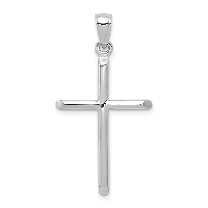 WB Choice Jewelry 10k White Gold Tubular Cross PendantWBC10D1660W Necklaces WB Choice Jewelry 10k White Gold Tubular Cross PendantWBC10D1660W Necklaces