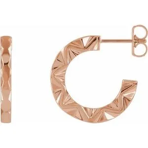 WB Choice Jewelry 14K Rose Geometric Hoop Earrings 86849602PSTWBC Earrings WB Choice Jewelry 14K Rose Geometric Hoop Earrings 86849602PSTWBC Earrings