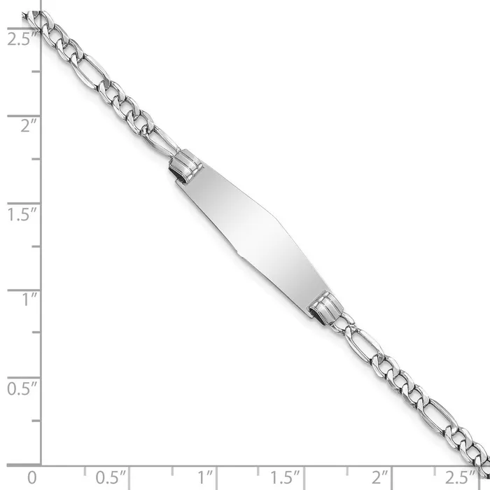 WB Choice Jewelry 14k WG Semisolid Soft Diamond Shape Figaro Link ID BraceletWBCDCID107CW8 Bracelets WB Choice Jewelry 14k WG Semisolid Soft Diamond Shape Figaro Link ID BraceletWBCDCID107CW8 Bracelets