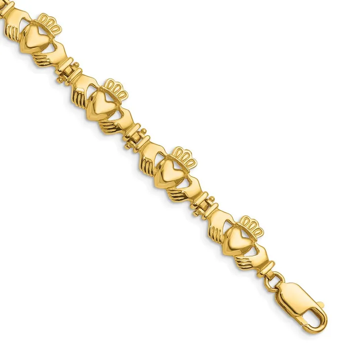 WB Choice Jewelry Bracelets 14k Polished Claddagh Link BraceletWBCFB15577 WB Choice Jewelry Bracelets 14k Polished Claddagh Link BraceletWBCFB15577