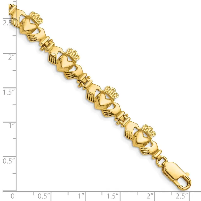 WB Choice Jewelry Bracelets 14k Polished Claddagh Link BraceletWBCFB15577 WB Choice Jewelry Bracelets 14k Polished Claddagh Link BraceletWBCFB15577