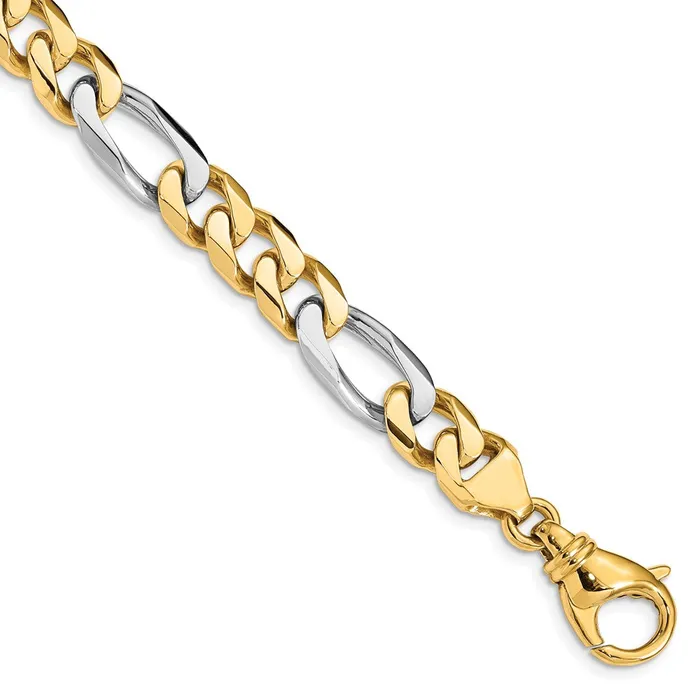 WB Choice Jewelry Bracelets 14k Twotone 85mm Handpolished Fancy Link BraceletWBCLK4908 WB Choice Jewelry Bracelets 14k Twotone 85mm Handpolished Fancy Link BraceletWBCLK4908