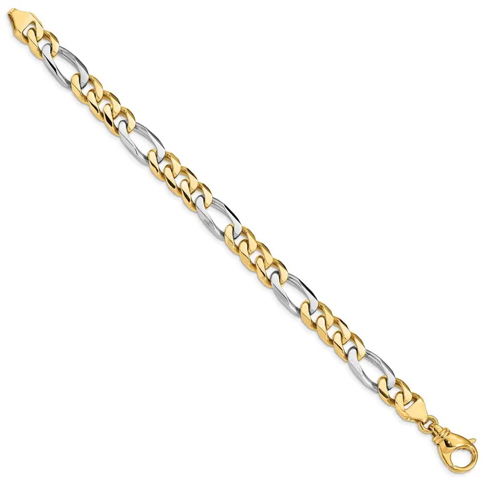 WB Choice Jewelry Bracelets 14k Twotone 85mm Handpolished Fancy Link BraceletWBCLK4908 WB Choice Jewelry Bracelets 14k Twotone 85mm Handpolished Fancy Link BraceletWBCLK4908