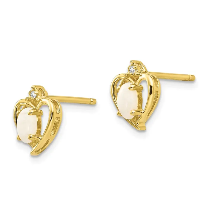 WB Choice Jewelry Earrings 10K Diamond and Opal EarringsWBC10XBS504 WB Choice Jewelry Earrings 10K Diamond and Opal EarringsWBC10XBS504