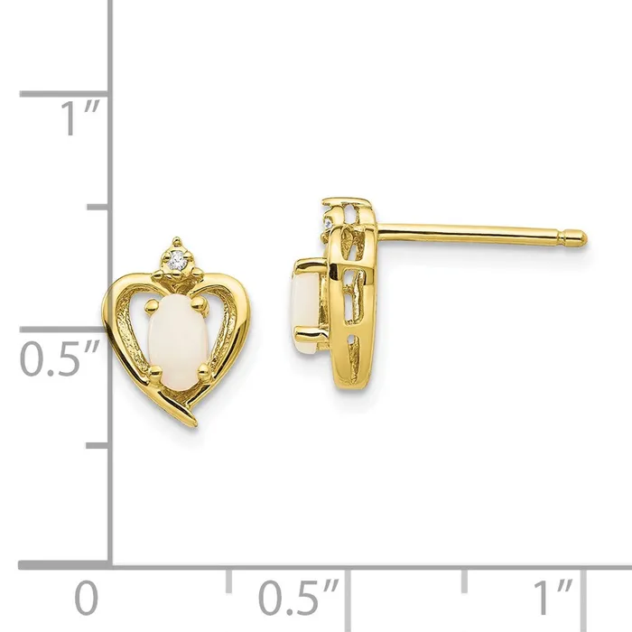 WB Choice Jewelry Earrings 10K Diamond and Opal EarringsWBC10XBS504 WB Choice Jewelry Earrings 10K Diamond and Opal EarringsWBC10XBS504
