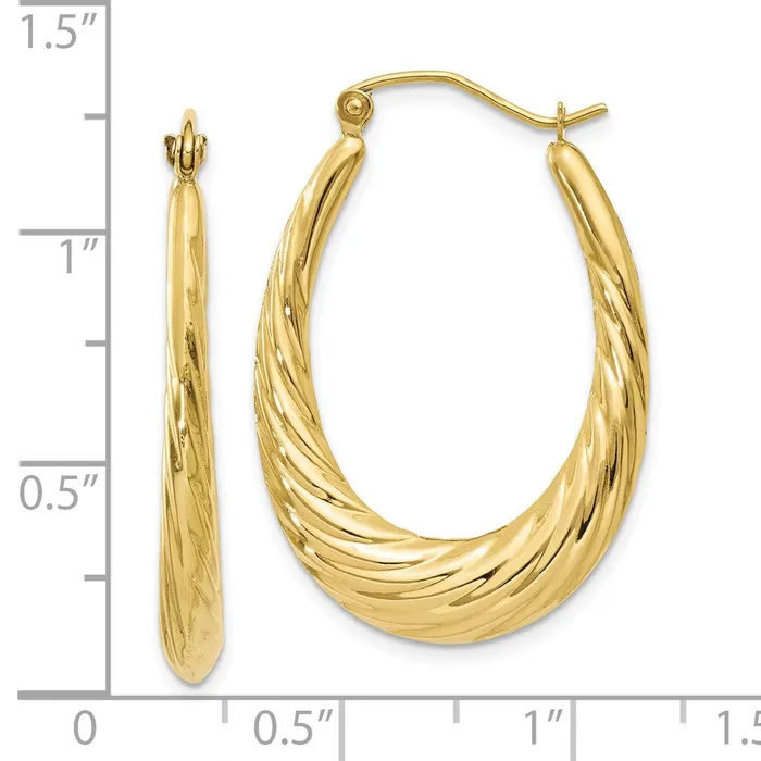 WB Choice Jewelry Earrings 10k Polished Twisted Oval Hollow Hoop EarringsWBC10S1256 WB Choice Jewelry Earrings 10k Polished Twisted Oval Hollow Hoop EarringsWBC10S1256