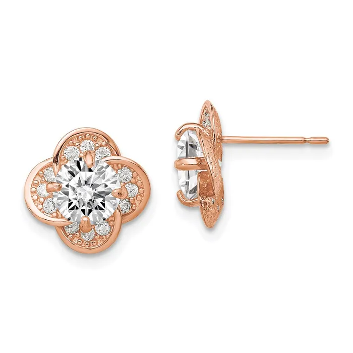 WB Choice Jewelry Earrings 10K Tiara Collection Rose Gold Polished CZ Post EarringsWBC10YC389R WB Choice Jewelry Earrings 10K Tiara Collection Rose Gold Polished CZ Post EarringsWBC10YC389R