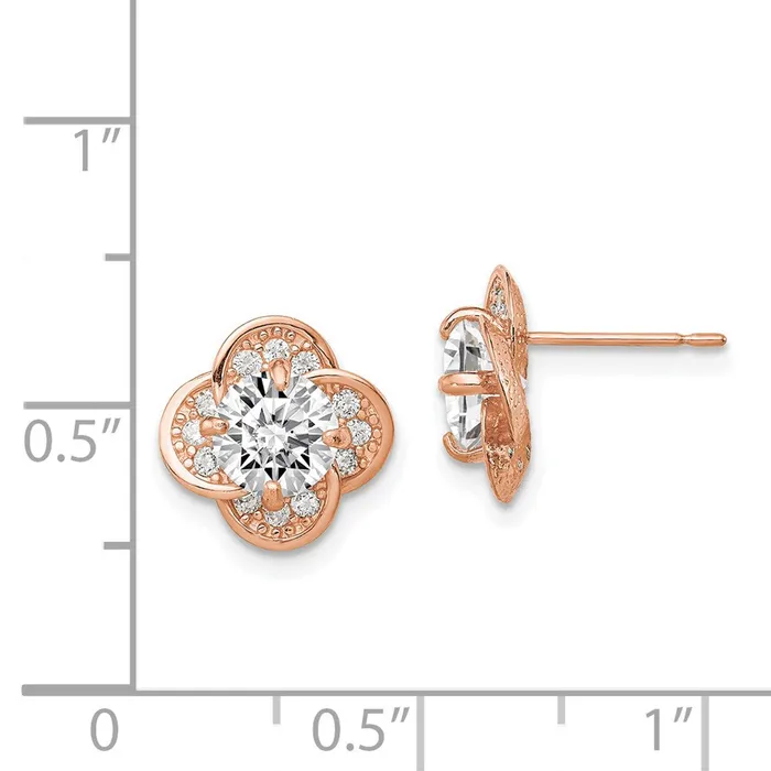 WB Choice Jewelry Earrings 10K Tiara Collection Rose Gold Polished CZ Post EarringsWBC10YC389R WB Choice Jewelry Earrings 10K Tiara Collection Rose Gold Polished CZ Post EarringsWBC10YC389R