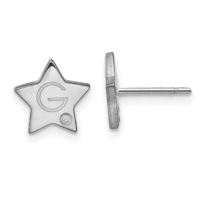 WB Choice Jewelry Earrings 10KW Initial Star with Diamond Post EarringsWBC10XNE152W WB Choice Jewelry Earrings 10KW Initial Star with Diamond Post EarringsWBC10XNE152W