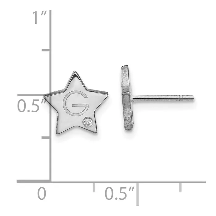WB Choice Jewelry Earrings 10KW Initial Star with Diamond Post EarringsWBC10XNE152W WB Choice Jewelry Earrings 10KW Initial Star with Diamond Post EarringsWBC10XNE152W