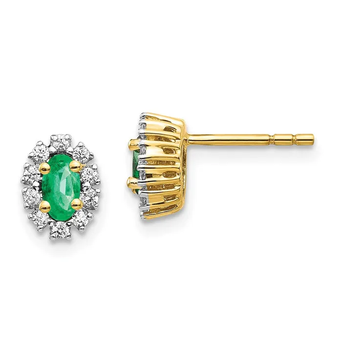 WB Choice Jewelry Earrings 14k 15Ct Diamond and Emerald Oval Halo EarringsWBCEM5591EM020YA WB Choice Jewelry Earrings 14k 15Ct Diamond and Emerald Oval Halo EarringsWBCEM5591EM020YA
