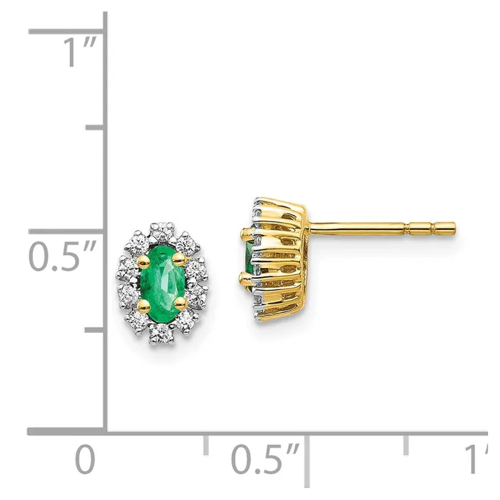 WB Choice Jewelry Earrings 14k 15Ct Diamond and Emerald Oval Halo EarringsWBCEM5591EM020YA WB Choice Jewelry Earrings 14k 15Ct Diamond and Emerald Oval Halo EarringsWBCEM5591EM020YA