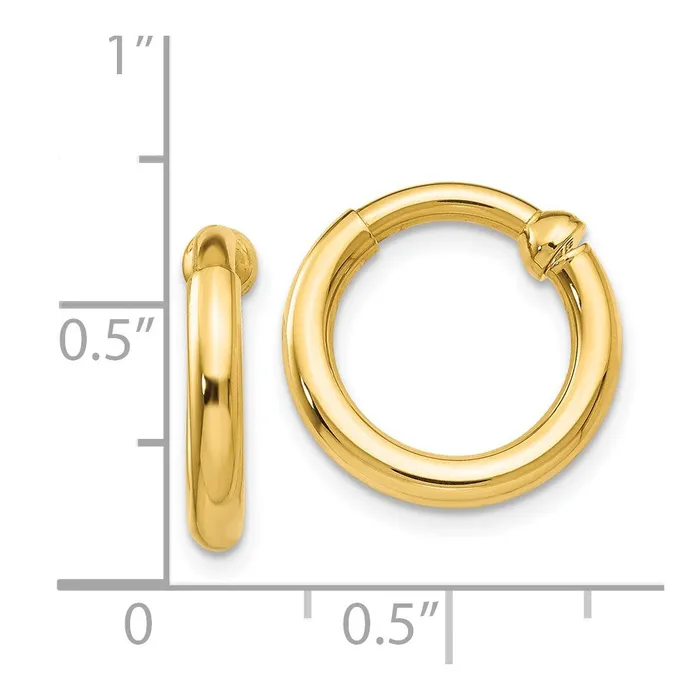 WB Choice Jewelry Earrings 14k NonPierced Hoop EarringsWBCE658 WB Choice Jewelry Earrings 14k NonPierced Hoop EarringsWBCE658