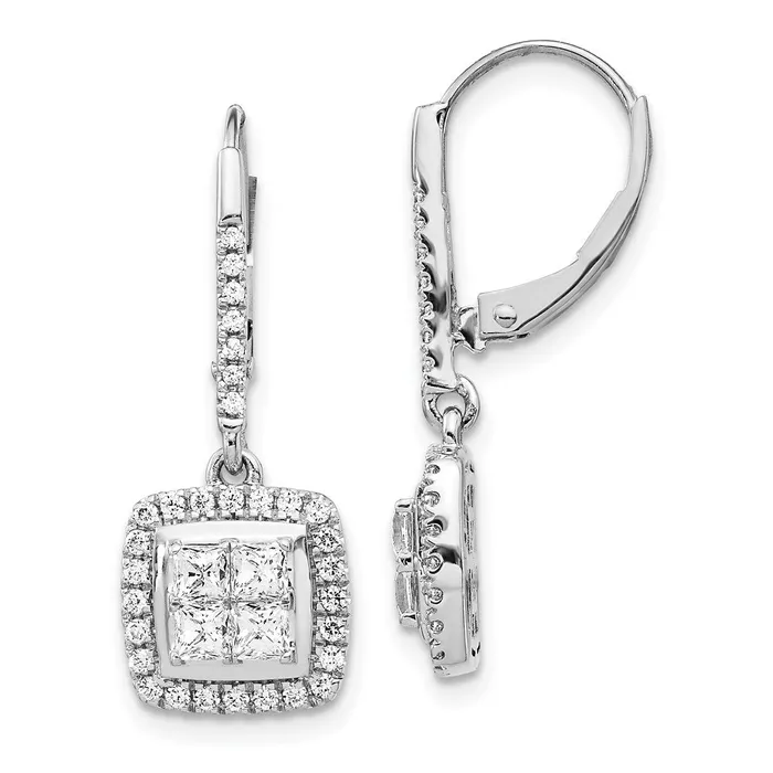 WB Choice Jewelry Earrings 14k White Gold Diamond Cluster Leverback EarringsWBCEM4372100WA WB Choice Jewelry Earrings 14k White Gold Diamond Cluster Leverback EarringsWBCEM4372100WA